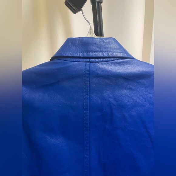 VIA CORTESA Men's Blue Leather Jacket - Picture 5 of 7